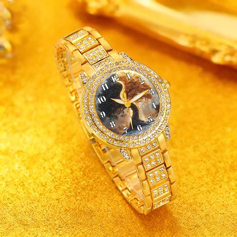 1 MSCXDK Ladies' Watch + 5pcs of Jewelry, Minimalist Design, Suitable for Formal and Daily Occasions - Quartz Movement, Battery-powered, Suitable for Office, Casual, and Formal Events - Practical Luxury Wristwatch, Casual Wristwatch, Slim Design - Image 7