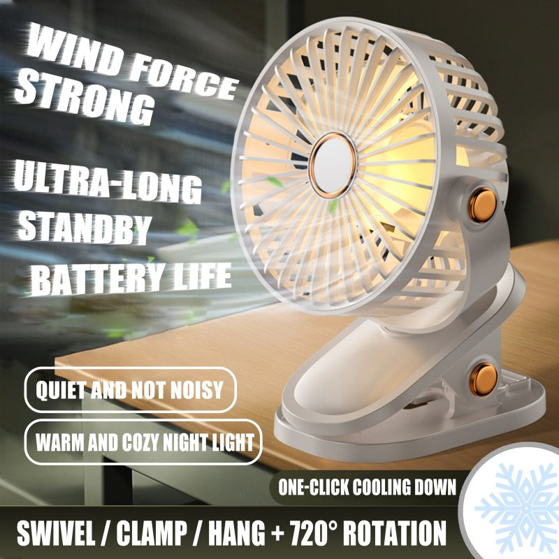 Summer USB Charging Portable Fan, Can Be Clipped, Stood, Or Hung, 4 Colors Optional, 5 Wind Speed Levels Adjustable, Multi-Angle Adjustable, Comfortable Cooling, Detachable And Washable, Suitable for Home, Office, Outdoor, Dormitory, Gift Giving - Image 10