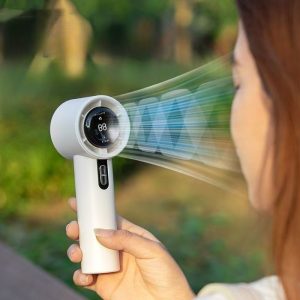 Portable Handheld Fan - Powerful Cooling with Digital Display, USB Rechargeable Travel Outdoor Fan, Gift for Men and Women, Compact Design Suitable for Desks, Bedrooms, Dorms, and Outdoor Travel