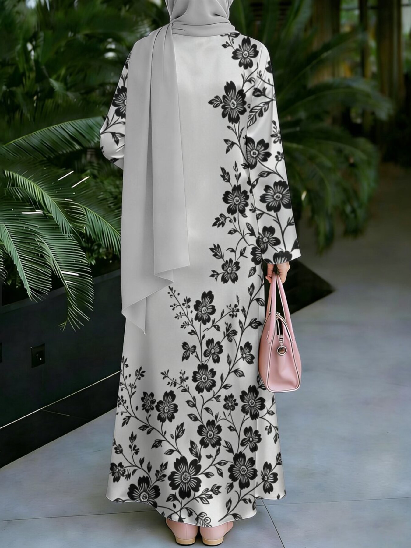 New 2026 Special Edition, Muslim Thobe Style, Muslim Women's Long Dress, Middle Eastern Traditional Cultural Attire, Suitable for Malaysian Women, Middle Eastern Women's Fashion Vintage Art Style, Comfortable and Breathable Digital Print Fabric - Image 2