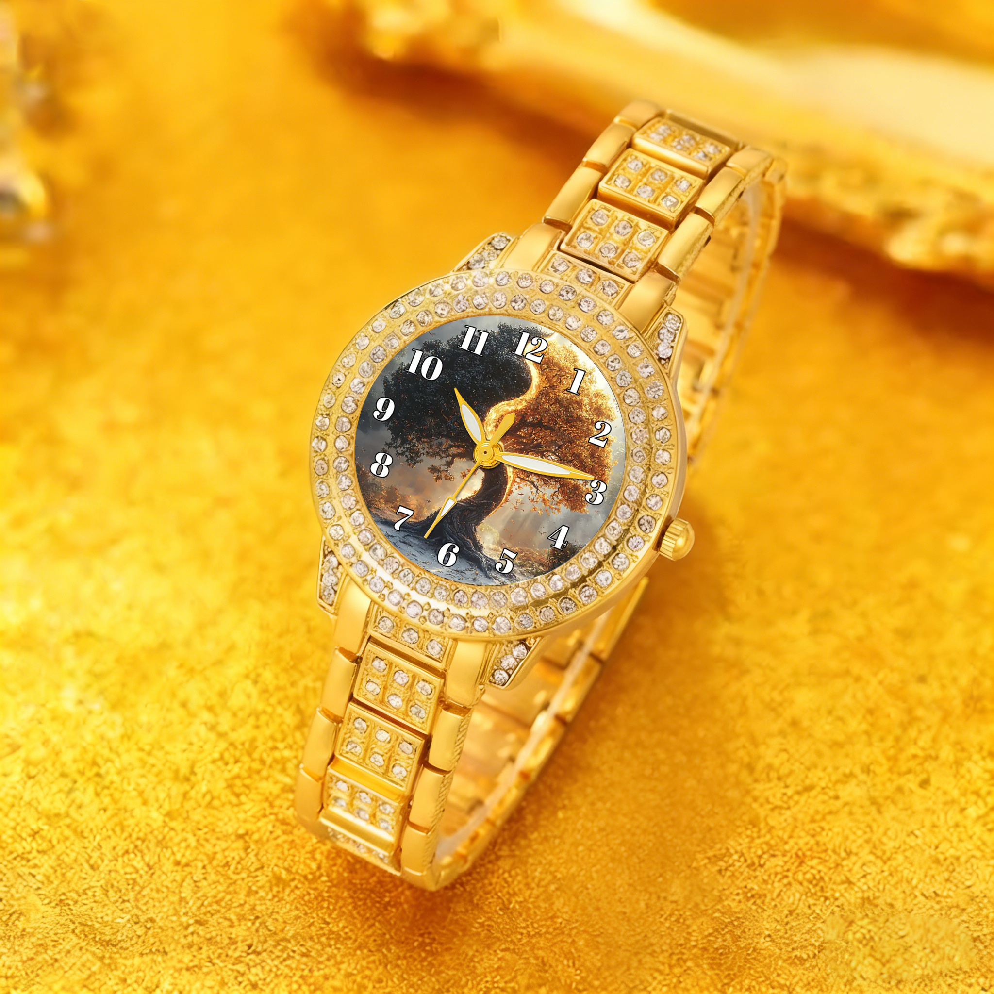 1 MSCXDK Ladies' Watch + 5pcs of Jewelry, Minimalist Design, Suitable for Formal and Daily Occasions - Quartz Movement, Battery-powered, Suitable for Office, Casual, and Formal Events - Practical Luxury Wristwatch, Casual Wristwatch, Slim Design - Image 5