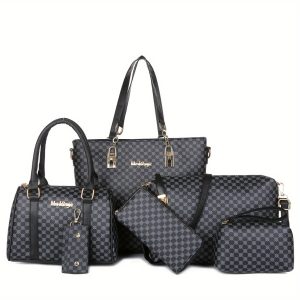6pcs Set of Large-Capacity Multi-Functional Handbags - Fashionable And Easy Floral Print Design, Versatile Crossbody Bag, Shoulder Bag And Small Handbag Combination, Essential for Daily Commuting And Travel