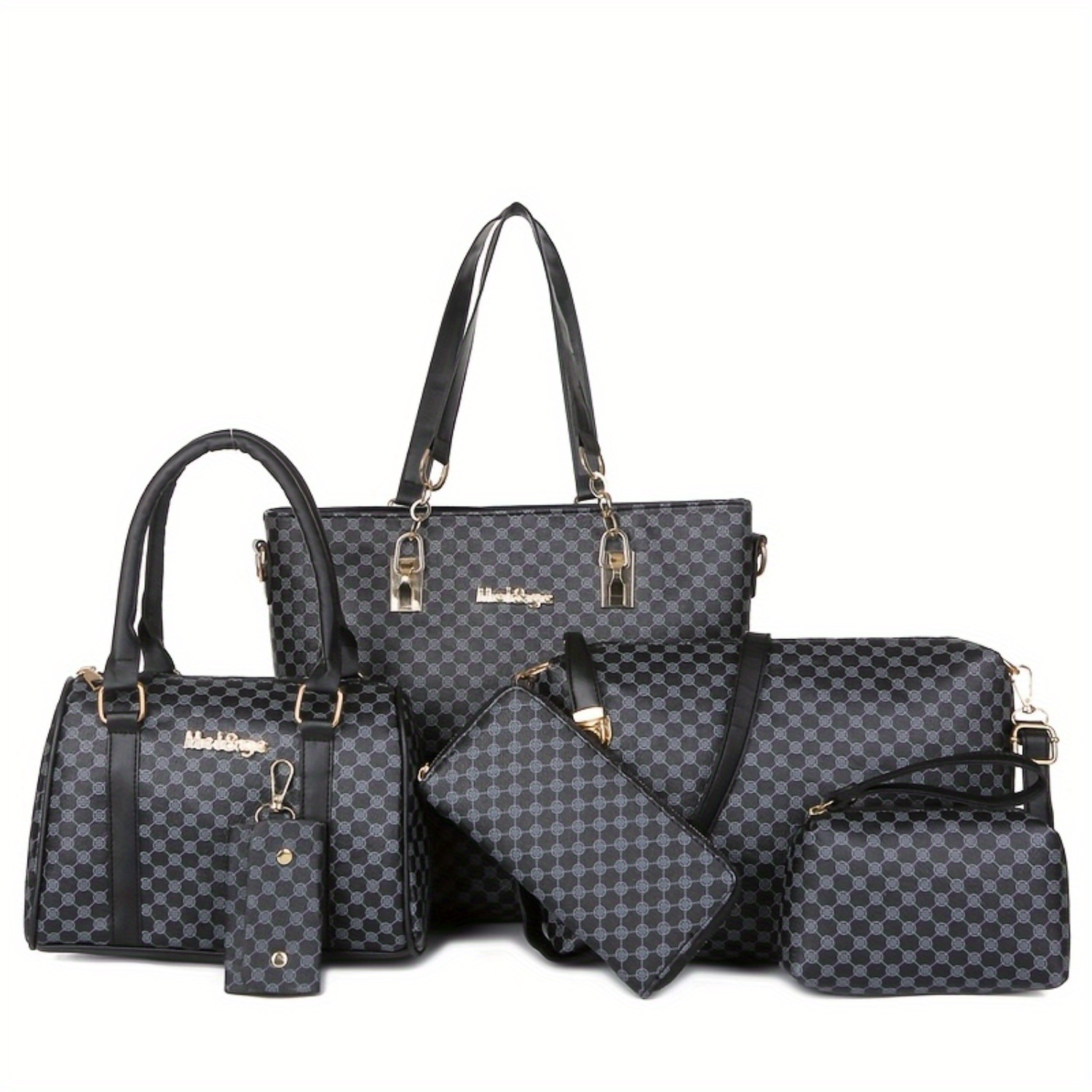 6pcs Set of Large-Capacity Multi-Functional Handbags - Fashionable And Easy Floral Print Design, Versatile Crossbody Bag, Shoulder Bag And Small Handbag Combination, Essential for Daily Commuting And Travel