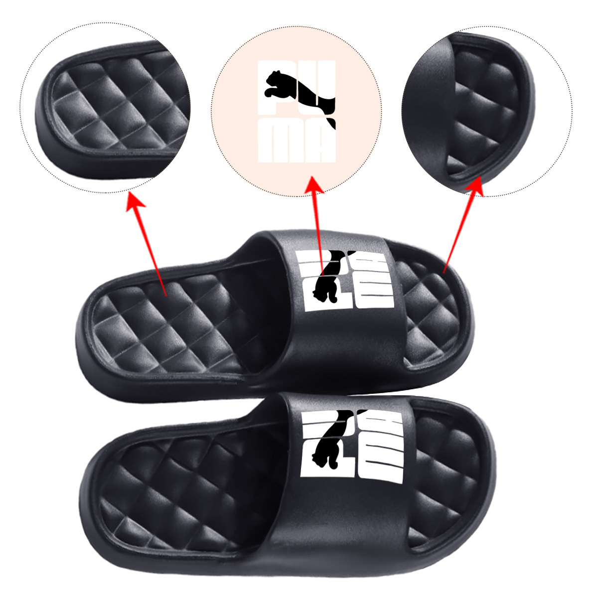 1 Pair of Cougar Silhouette Printed Plus-size Slippers, Vacation Slippers, Indoor and Outdoor Slippers, All-season Slippers, Couple Slippers—breathable and Soft, Suitable for the Beach and Travel, and Suitable for Both Men and Women - Image 4