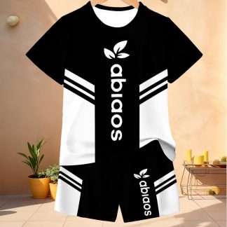 2pcs Boys' Short-Sleeve T-Shirt & Shorts Matching Outfit - Soft Breathable Summer Playwear, Round-Neck T-Shirts with Shorts, Casual Athletic Wear Suitable for Outdoor Sports, Travel,, Machine Washable 2pcs Set, Perfect for Outdoor