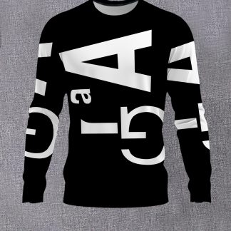 Casual Long Sleeve T-Shirt with Letter Print & Suitable for -Casual Wear, Crew Neck Blouse-Compatible Top | Machine Washable Regular Fit Shirt for Office, Casual Attire & Layering | Non- Digital Print