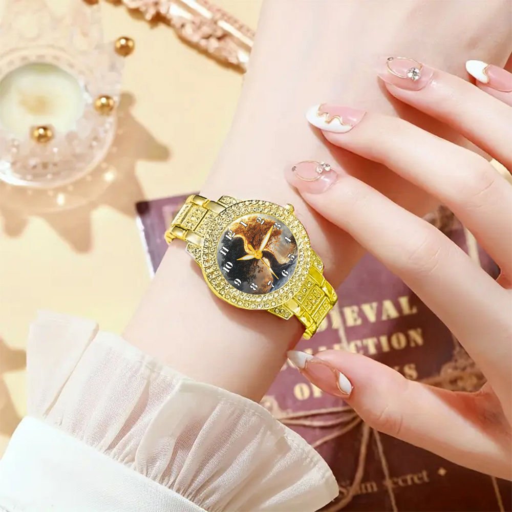 1 MSCXDK Ladies' Watch + 5pcs of Jewelry, Minimalist Design, Suitable for Formal and Daily Occasions - Quartz Movement, Battery-powered, Suitable for Office, Casual, and Formal Events - Practical Luxury Wristwatch, Casual Wristwatch, Slim Design - Image 4