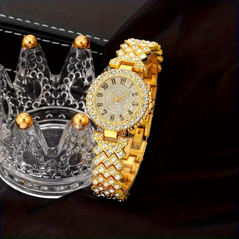 Women's CAYON Quartz Watch and Bracelet Compatible for - Elegant Watch with Sequin Case, Pointer Hands, Alloy Strap, Accurate Quartz Movement - Ideal Gift for Mom, Wife, Girlfriend, Daily Wear & Special Occasions - Image 4