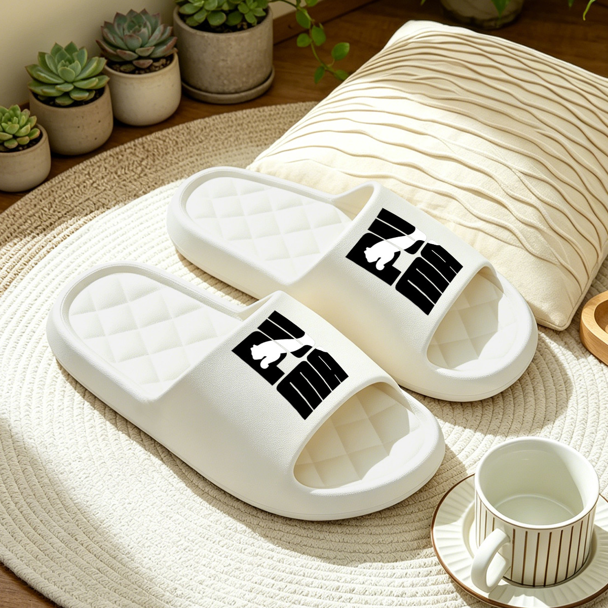 1 Pair of Cougar Silhouette Printed Plus-size Slippers, Vacation Slippers, Indoor and Outdoor Slippers, All-season Slippers, Couple Slippers—breathable and Soft, Suitable for the Beach and Travel, and Suitable for Both Men and Women - Image 8