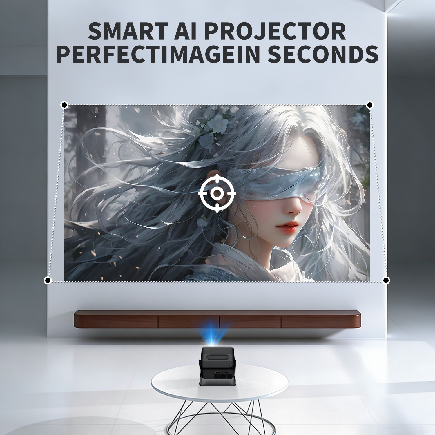 Compact Home Theater Projector Featuring 4K Compatibility, Local 720P Resolution, Voice Activation, And Automatic Keystone Adjustment, Ideal for Streaming, Bedroom, And Office Applications - Image 3