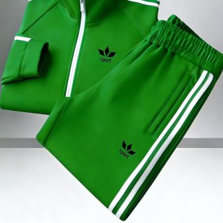 Men'S Stand Collar Sports Set, Made of Polyester Material, with Letter Prints, Casual Sports Style, Suitable for Daily Commute Wear