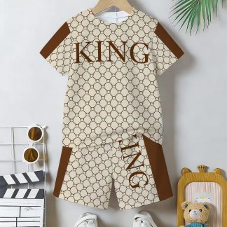 3D Printed Full-print Summer Loose Short-sleeved Shirt and Short Set for Baby Boys! Perfect for Casual and Daily Outings.3D Printed Full-print Summer Loose Short-sleeved Shirt and Short Set for Baby Boys! Perfect for Casual and Daily Outings.