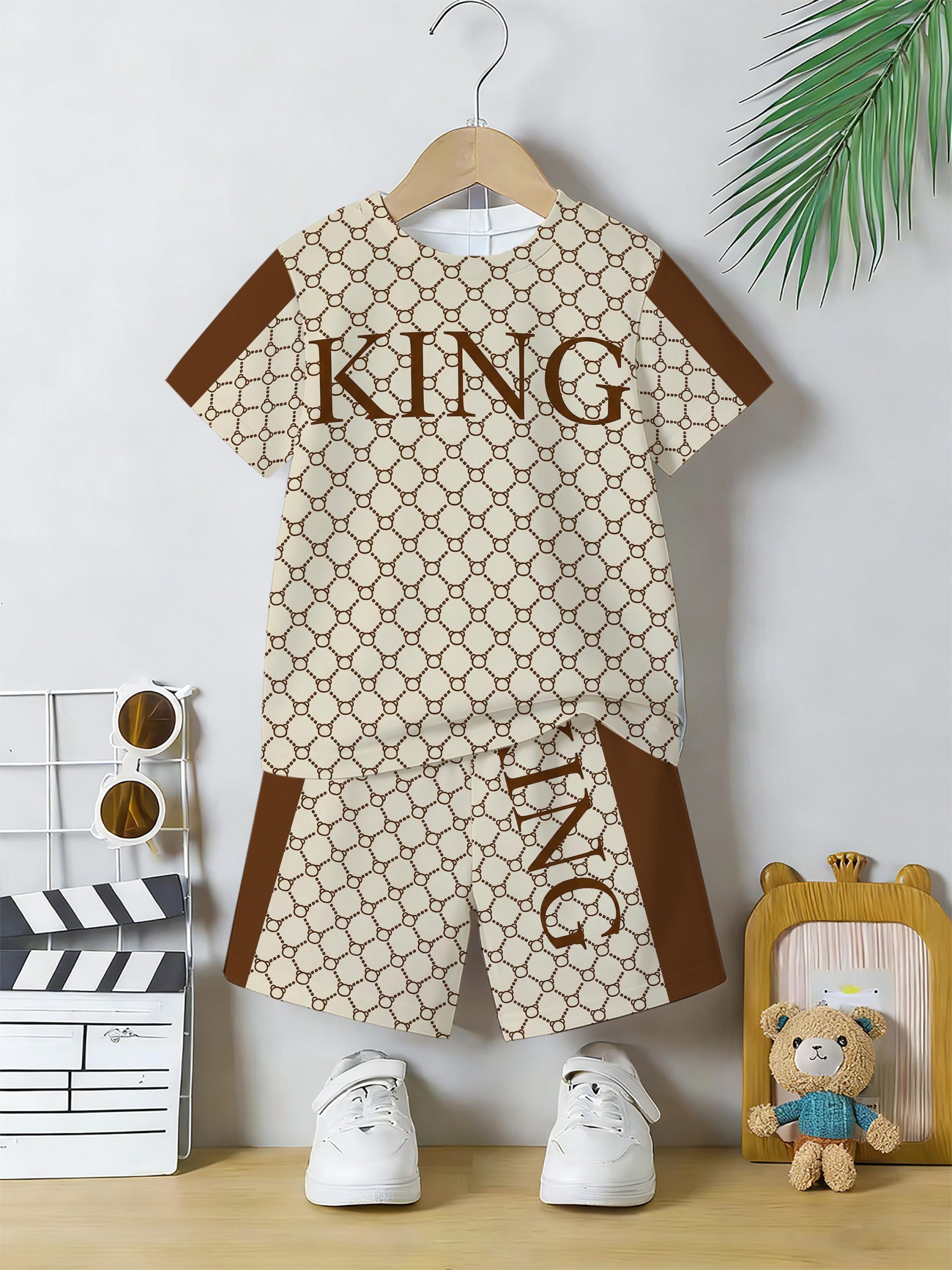 3D Printed Full-print Summer Loose Short-sleeved Shirt and Short Set for Baby Boys! Perfect for Casual and Daily Outings.3D Printed Full-print Summer Loose Short-sleeved Shirt and Short Set for Baby Boys! Perfect for Casual and Daily Outings.
