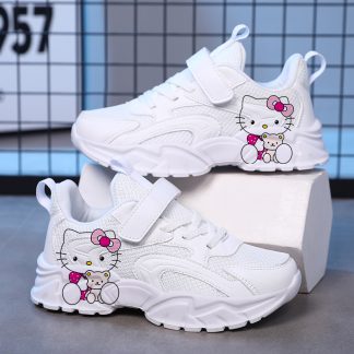 2026 Spring Summer Cartoon White Shoes for Kids, Closure, Soft Fabric Lining, Lightweight EVA Non-Slip Sole, Athletic And Casual Wear, Fashion Cartoon Print Shoes, Lightweight All-Season New Casual Athletic Shoes
