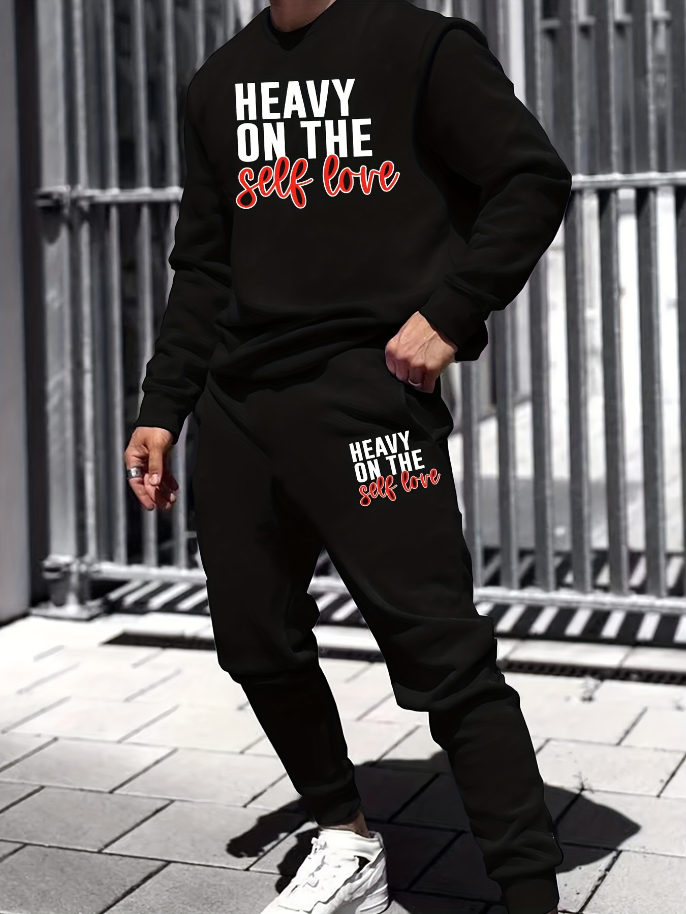 Men's 2pcs Winter Pajama Set & Lounge Wear - Oversized Matching Tracksuit, 100% Polyester Thermal Long Sleeve Pajamas, Loose Fit Matching Set for Cold Weather, Machine Washable (Solid Color) for Home, PLUS SIZE