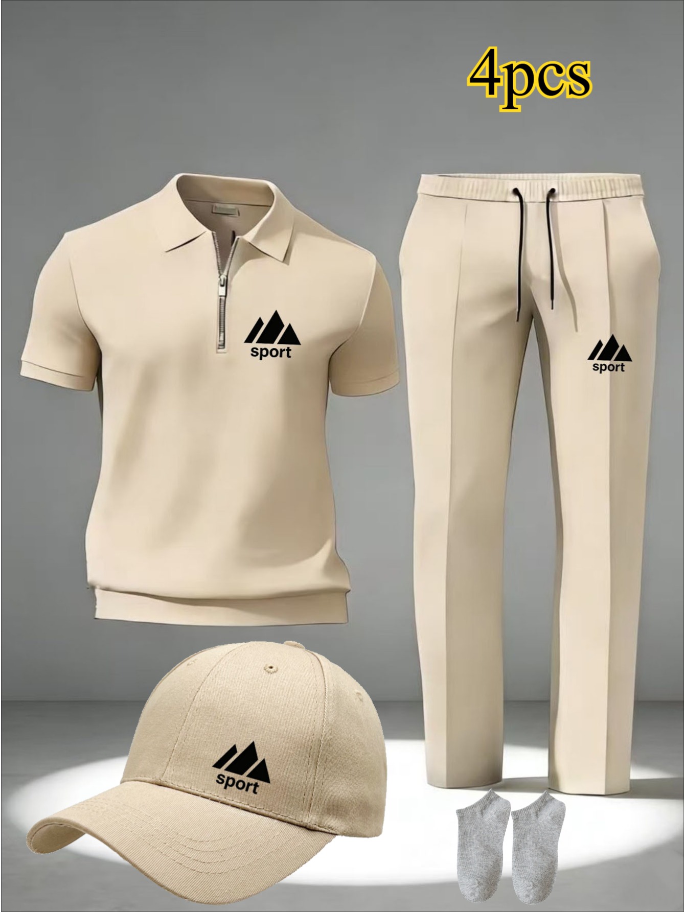 This New Men'S Executive Suit Includes a Stylish Zip-Up Short-Sleeved Polo Shirt, Trousers, a Hat, And Socks. Featuring High-Quality 3D Digital Printing And Available in a Variety of Colors, It'S an Ideal Gift for Friends And Family, Work Attire, Or - Image 2