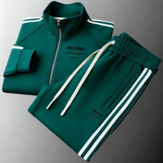 Men's Milano Italia Stripe Track Suit Casual Sporty Adult Outfit Street Style Fall Winter Men's Fashion ForAdults Men Sportswear Casual Wear