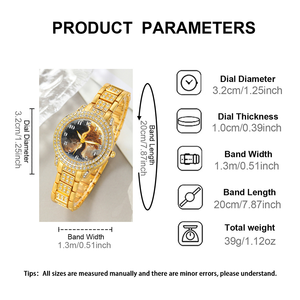 1 MSCXDK Ladies' Watch + 5pcs of Jewelry, Minimalist Design, Suitable for Formal and Daily Occasions - Quartz Movement, Battery-powered, Suitable for Office, Casual, and Formal Events - Practical Luxury Wristwatch, Casual Wristwatch, Slim Design - Image 6