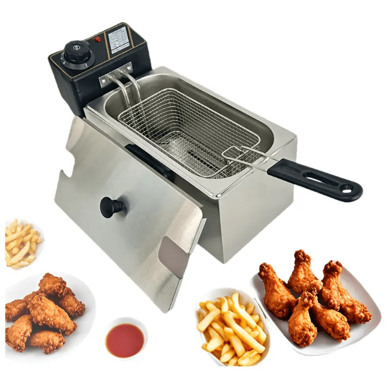 1pc Stainless Steel Frying Basket with Metal Handle - Easy-To-Clean, Foldable, High-Temperature Resistant for French Fries, Chicken Wings & More | Commercial & Home Kitchen Tool, Mesh Structure | Durable Kitchen Tool, Outdoor Kitchenware