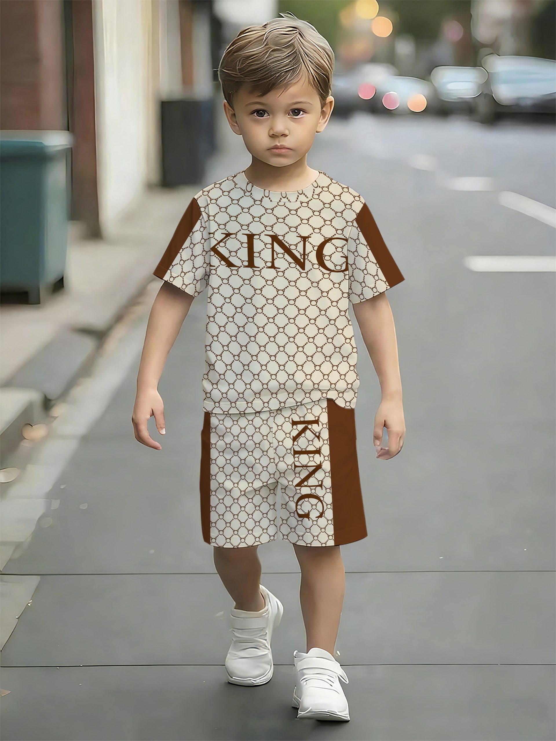 3D Printed Full-print Summer Loose Short-sleeved Shirt and Short Set for Baby Boys! Perfect for Casual and Daily Outings.3D Printed Full-print Summer Loose Short-sleeved Shirt and Short Set for Baby Boys! Perfect for Casual and Daily Outings. - Image 2