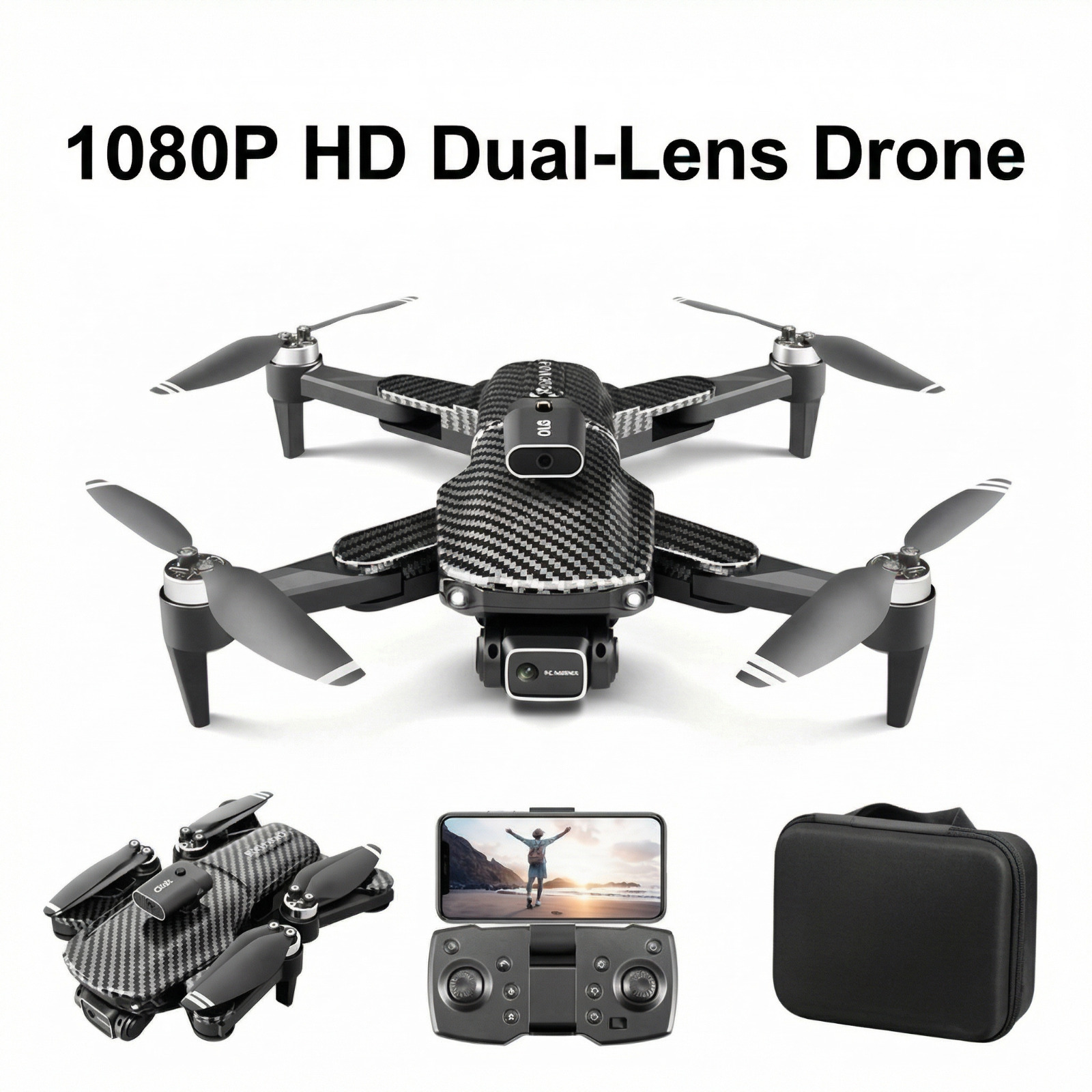 High-Performance Drone - 1080P HD Dual Lenses, Dual Batteries, Optical Flow Positioning, One-Key Takeoff, Automatic Hovering, Strong Wind Resistance, Intelligent Obstacle Avoidance, Designed Specifically for Outdoor Aerial Photography - Image 2