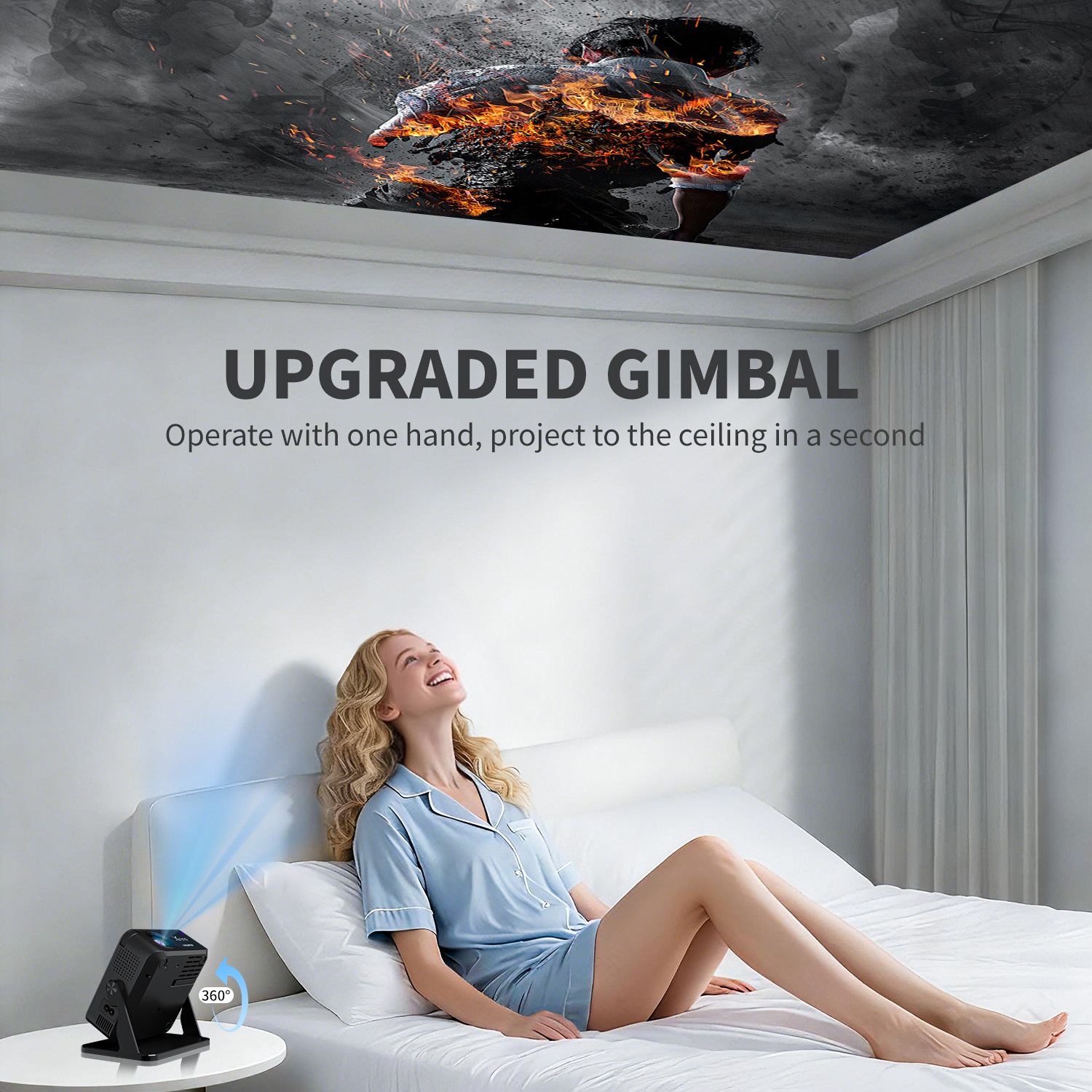 Compact Home Theater Projector Featuring 4K Compatibility, Local 720P Resolution, Voice Activation, And Automatic Keystone Adjustment, Ideal for Streaming, Bedroom, And Office Applications - Image 4