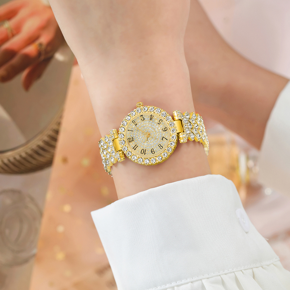 Women's CAYON Quartz Watch and Bracelet Compatible for - Elegant Watch with Sequin Case, Pointer Hands, Alloy Strap, Accurate Quartz Movement - Ideal Gift for Mom, Wife, Girlfriend, Daily Wear & Special Occasions - Image 7