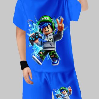 Boys' Set Fashion 3D Printed Casual Crewneck T-Shirt with Short Sleeves and Shorts, Boys' Outdoor T-Shirt and Shorts Set, Perfect for Outdoor