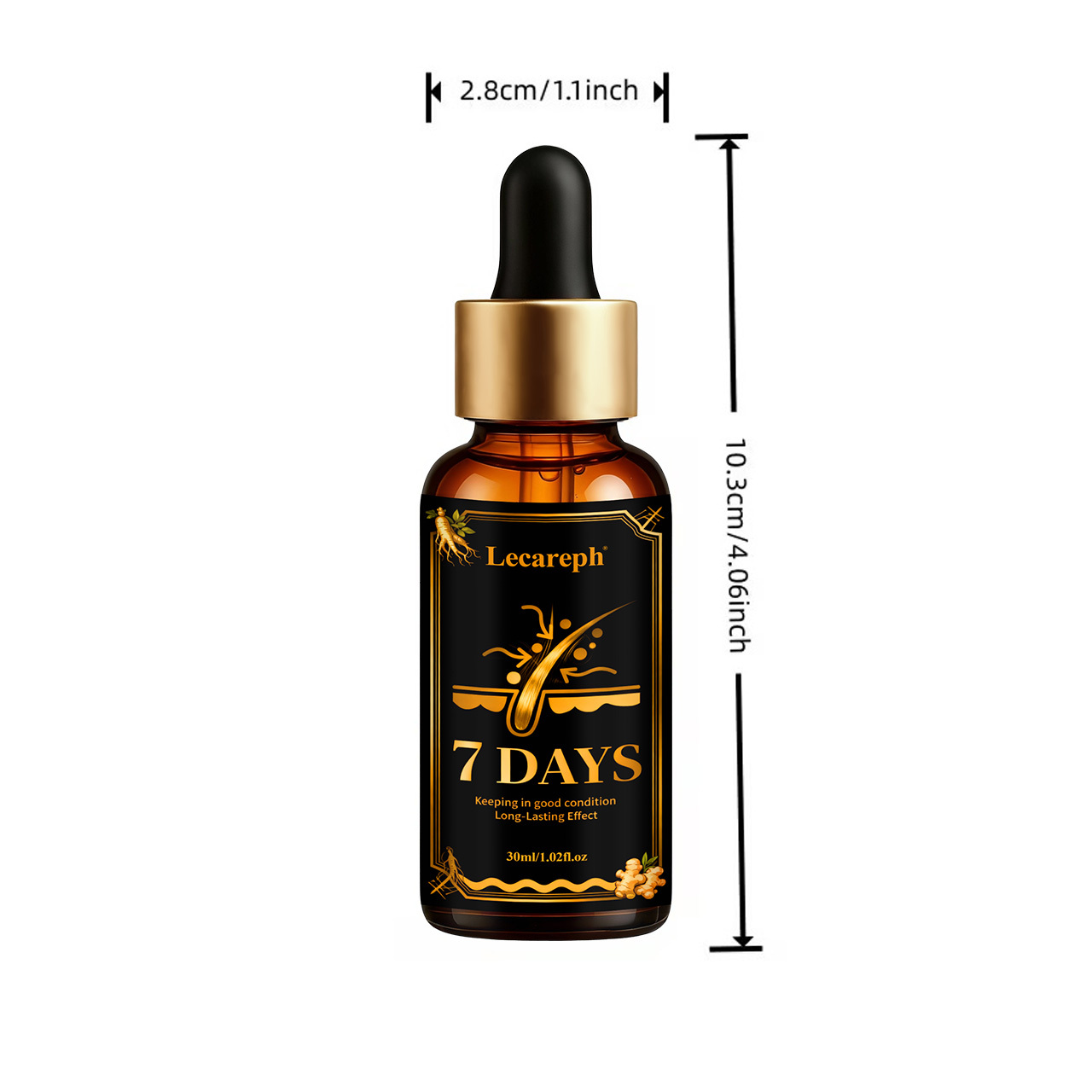 7 DAYS Strengthen Powerful Leave-In Hair Oil Contains Turmeric Ingredient. Just a Drop Loose Dandruff Flakes, Smooths And Lengthens Hair, Effectively Controls Frizz, Dryness And Split Ends. Leaving Hair Bouncy And Elastic. Dry Hair - Image 6