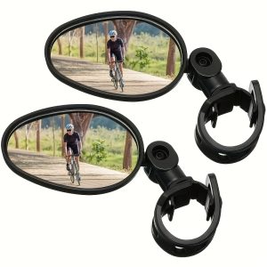 Adjustable 360° Rotating Rearview Mirror Compatible for & -Scooters - Convex Bell System, Easy Install Modification Parts, Sturdy Durable Oval Mirror Suitable for Bicycle/Electric Scooter Rear Safety Upgrade