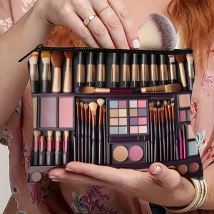 1pc, A Novel and Unique Makeup Kit with a Combination-pattern Makeup Bag, Just for a Girl Who Loves Makeup. Cosmetics Storage Bag, Portable Toiletry Storage Bag, Beauty and Skincare Product Storage Bag. Perfect for Travel, Vacation, and Outdoor Use