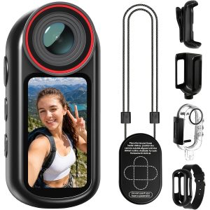 Action Camera 4K, Mini Body Vlogging Cam WiFi With EIS, Hidden Camera With 3.81cm Screen, Wearable Sports POV Helmet Camera, Thumb Snap Cam, Wearable Magnetic Thumb Camera For Horse Riding Motorcycling Skiing Cycling Baseball