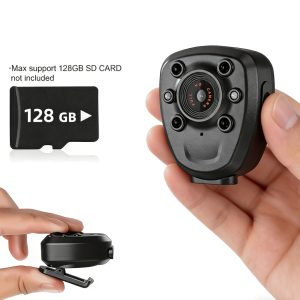 1080P Mini Camera, Comes with 360 Degree Rotatable Holder, Motion Detection, Infrared Night Vision, USB Rechargeable, 1080P Resolution, Audio And Video Recording Function, Daily Activity Recording, Wearable Camera, High Quality Video