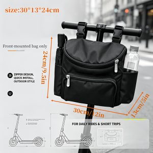 600D Scooter Bag with Buckle Fastening, Scooter Front Bag, Bicycle Front Bag, Upgraded Multi-pocket Portable Scooter Bag, Reusable