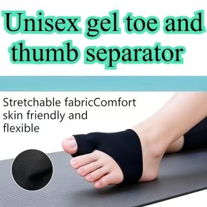 2pcs Set Adjustable Elastic Toe Separators, Unisex Gel Toe and Big Toe Spacers, Light Brown with Gel Pads - for Foot Comfort - for Night Use, Hiking, Camping - Foot Aids for Men and Women, Ideal Choice for Christmas and New Year Gifts
