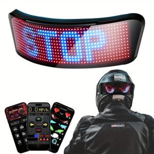 LED Helmet Display with App-Controlled Programmable Screen And Speedometer - LED Display for Motorcycle, Bike, Scooter Helmets