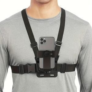 Smart Phone Stand - Adjustable Chest Mount, Suitable for Cycling, Running, Motorcycle, and Driving - Video Free, Anti Shock and Weather Resistant ABS Design, Bicycle Phone Stand
