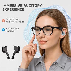 1 Pair AI Smart Glasses Hearing Tubes - Anti-Slip And Anti-Eavesdropping Earplug Additions - Suitable for Office, Outdoor, And Other Scenarios