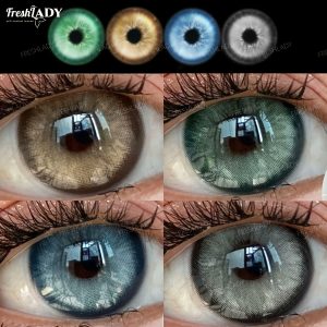 Freshlady, Colored Contact Lenses, 14.20Mm, Yearly Use, Big Eye Lenses, Doll Eye Lenses, Natural Brown, Green, Blue, Gray, Beauty Lenses, Daily Wear, Vibrant Eye Effect, Cosplay Lenses, Costume Party Additions