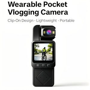 2026 New WiFi Body Worn Video Recorder, 1080P HD Portable Wearable Security Camera 360° Rotatable Lens Night Vision with Clip Back Support