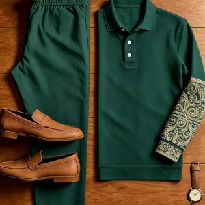 2pcs Set, Youth Collared Long-sleeve Polo Shirt with Straight-leg Pants, Casual Style, Suitable for Vacation and Beach, Adaptable for Business Meetings, Parties, Daily Commuting, and All Formal Occasions, Perfect for Outdoor, for Teenager